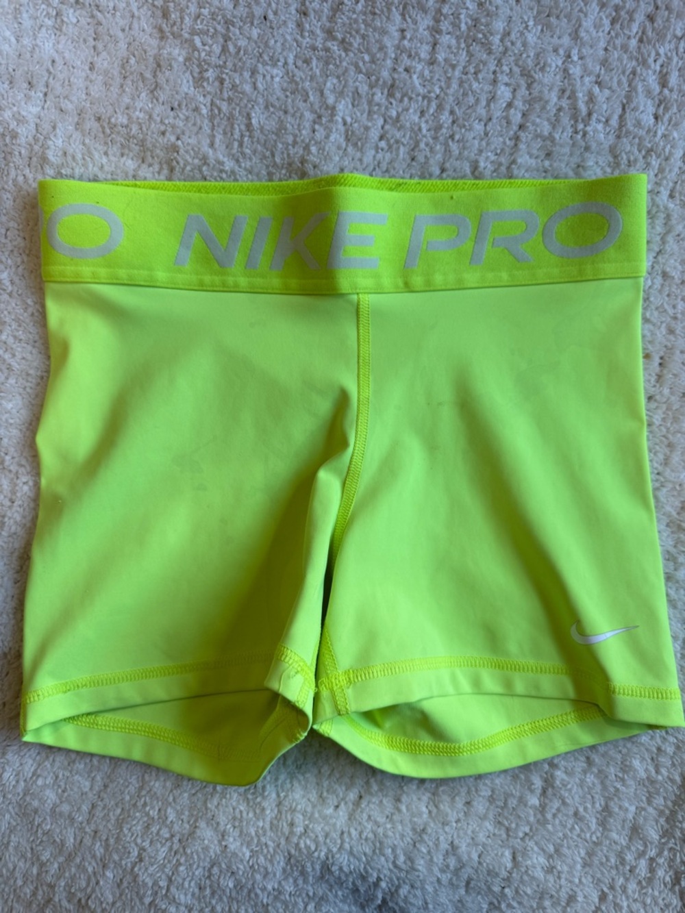 Nike Women's Neon Yellow Performance Compression Shorts
